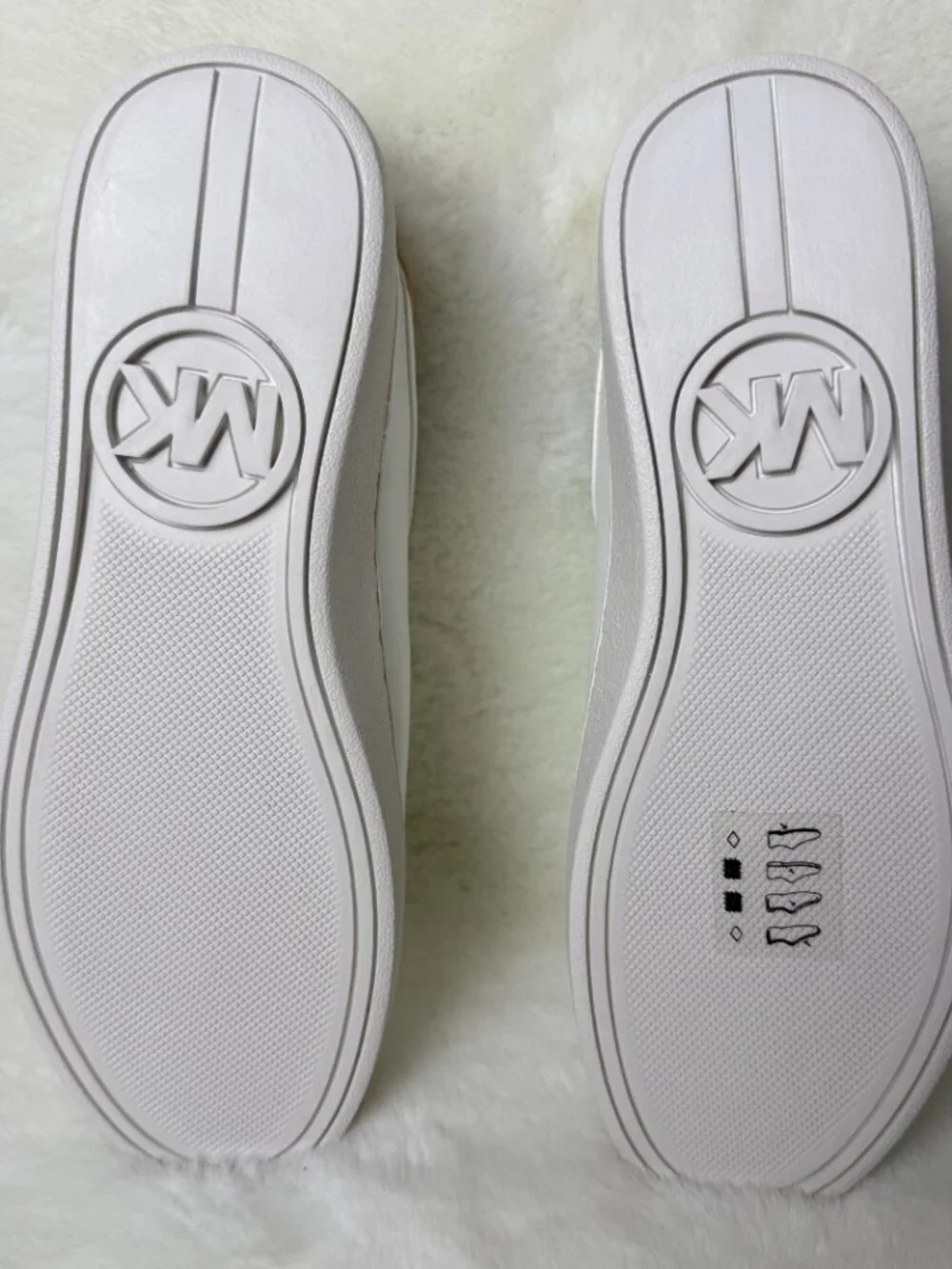 Michael Kors Keaton White Leather  Sneakers with Gold Hardware